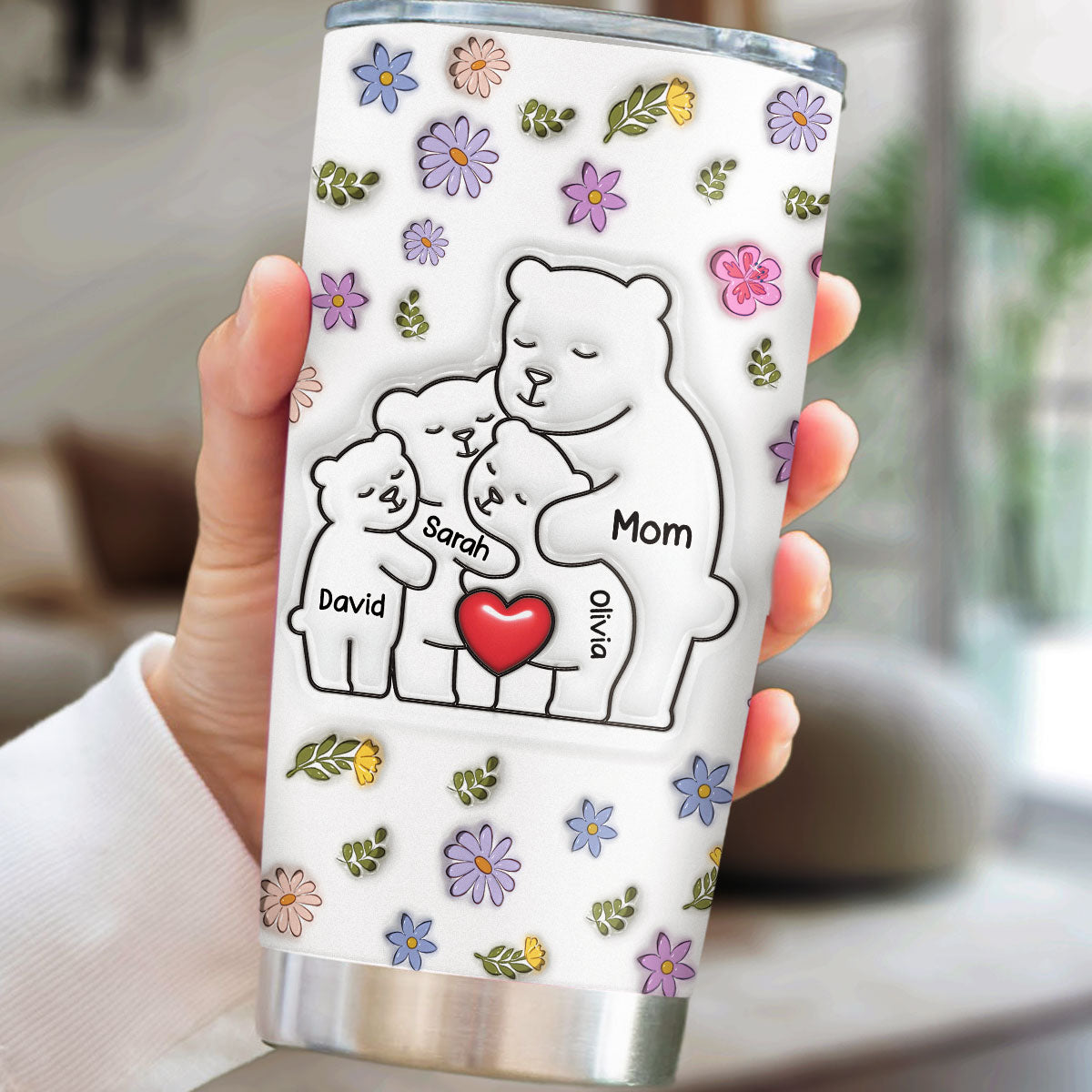Mama Bear - Personalized Custom 3D Inflated Effect Tumbler