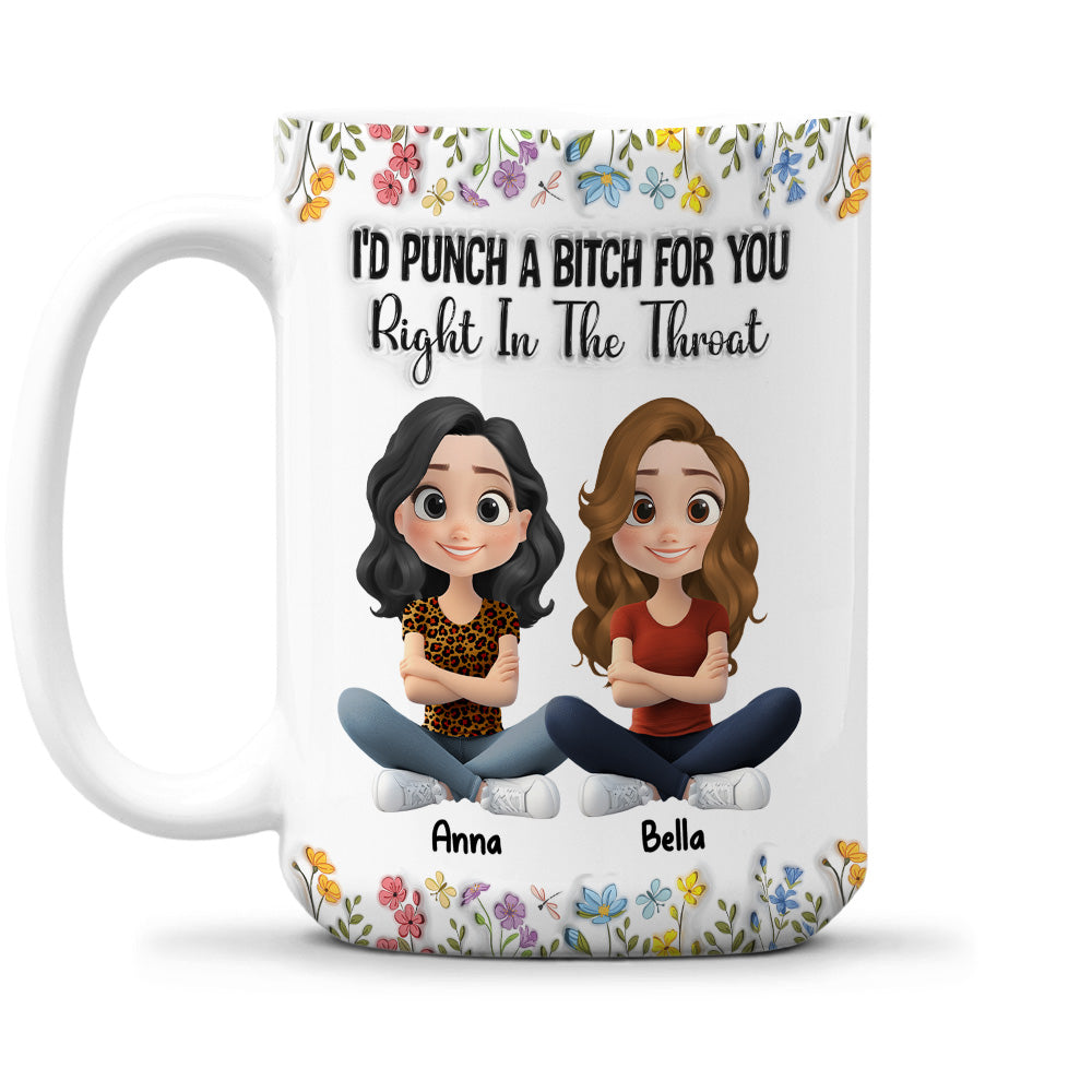 You And Me Bestie Forever Cartoonize - Personalized Custom 3D Inflated Effect Coffee Mug