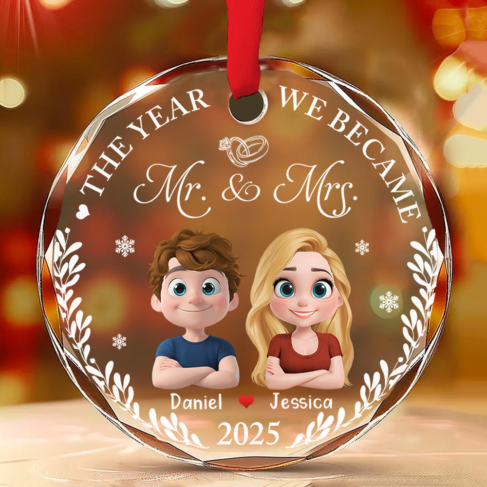 Save The Special Date - Personalized Custom Glass Ornament