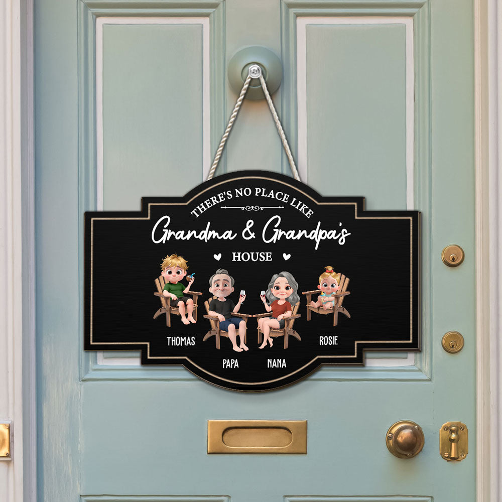 No Place Like Grandma House - Personalized Custom Wood Sign