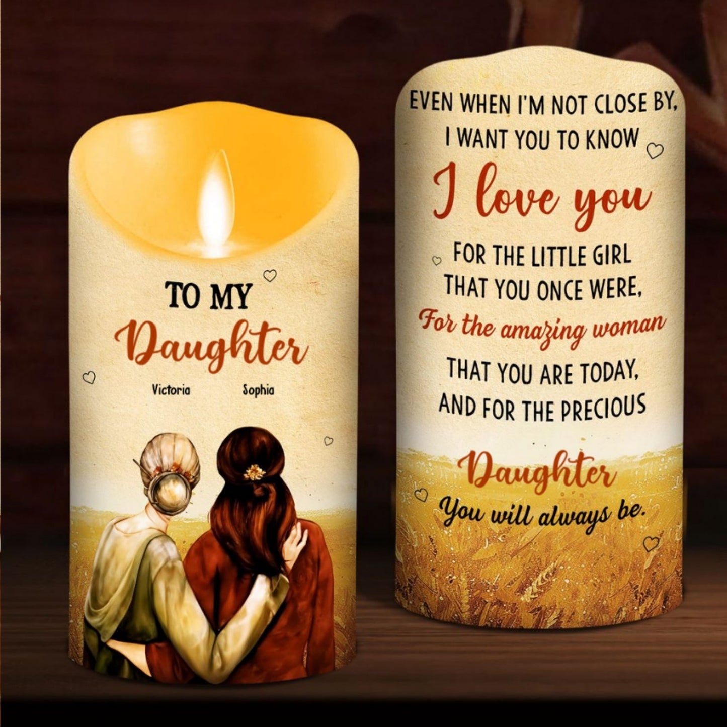 To My Daughter I Love You - Personalized Custom LED Candle