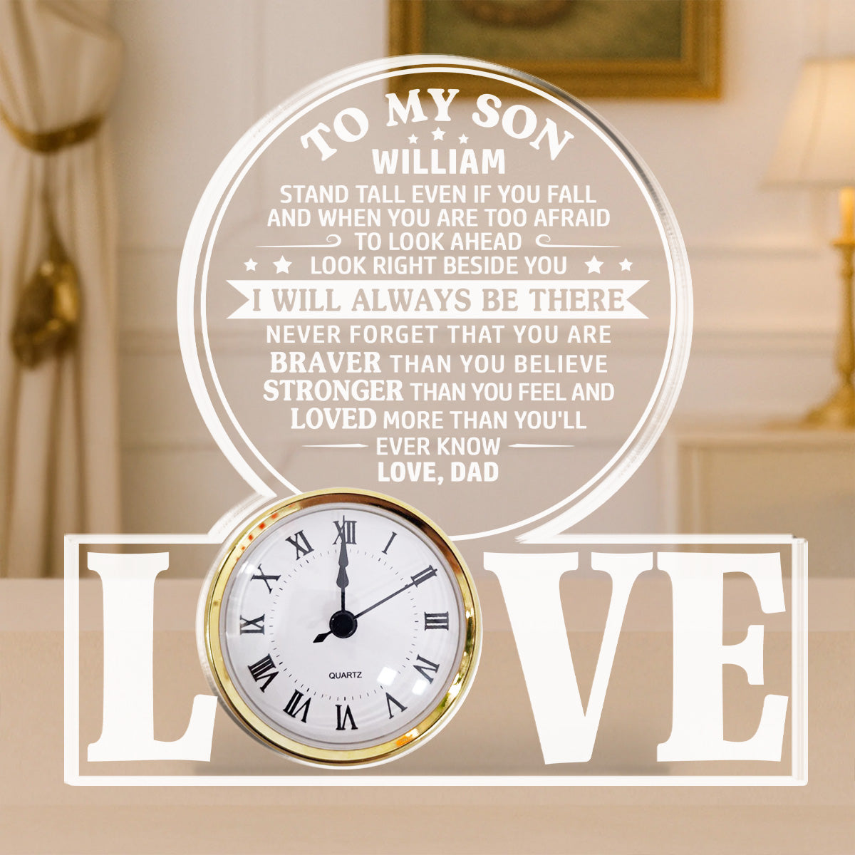 I Will Always Be There - Personalized Custom Acrylic Desk Clock Plaque
