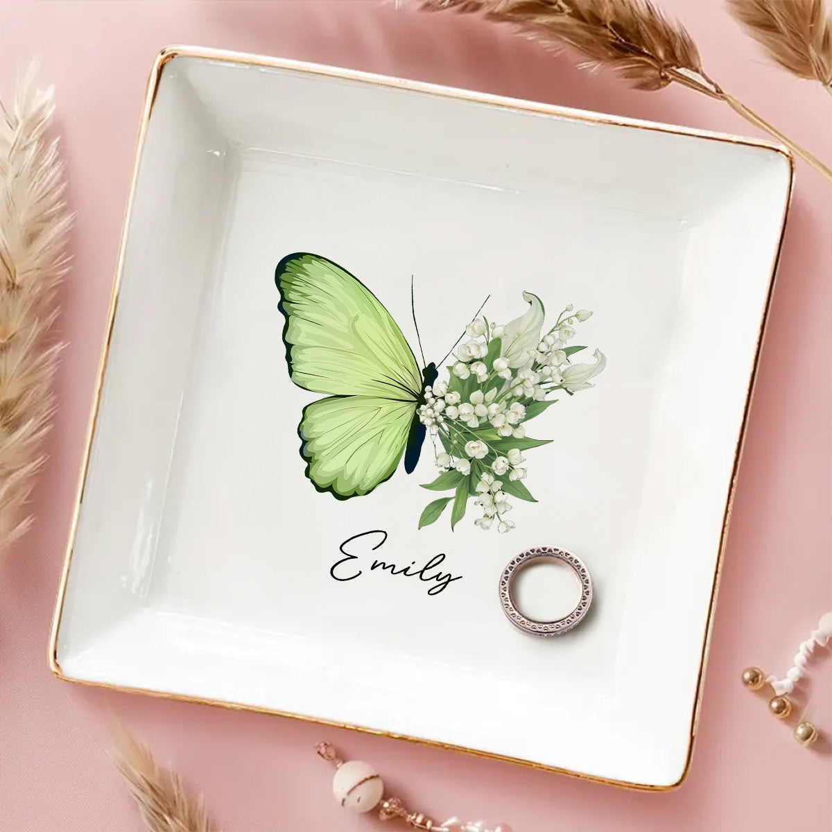 Shine Like A Butterfly - Personalized Custom Jewelry Dish