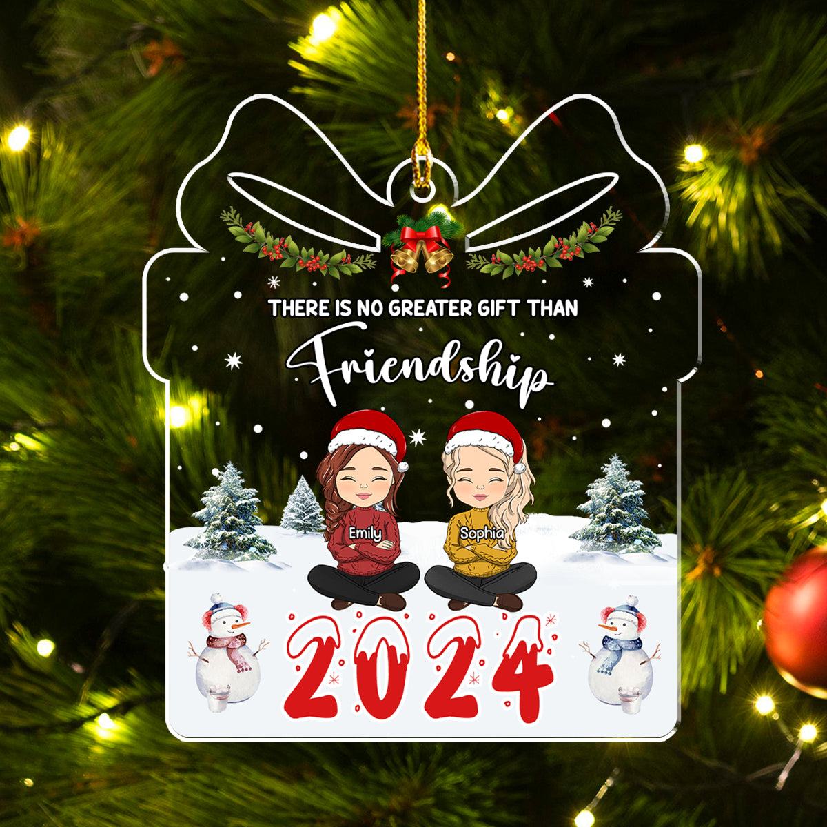 There Is No Greater Gift Than Friendship - Personalized Custom Acrylic Ornament