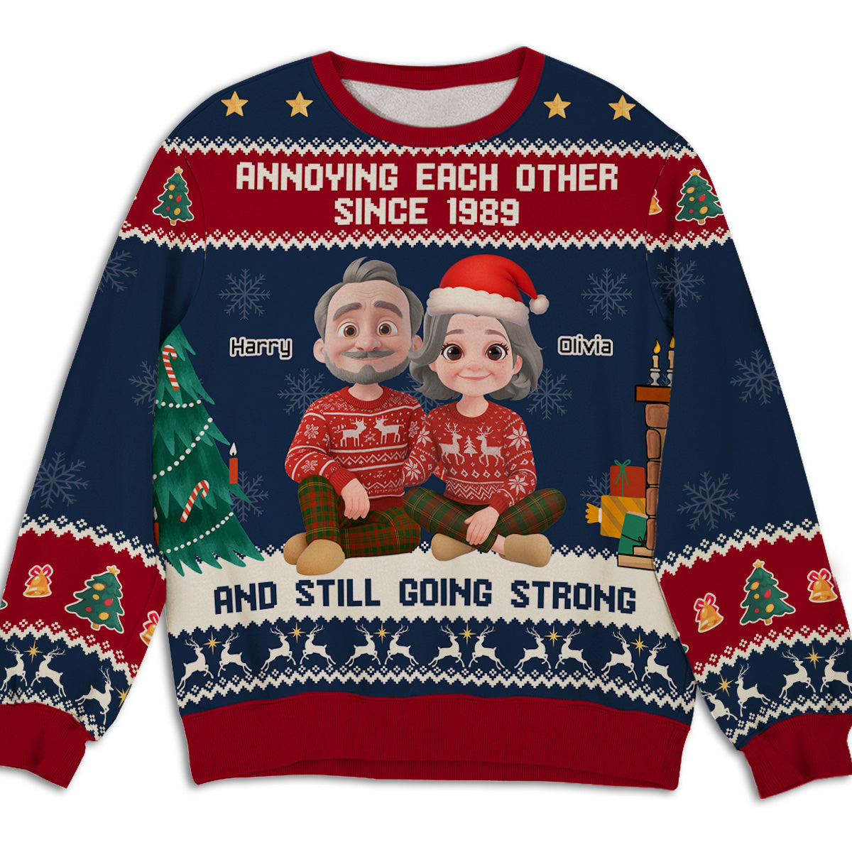 Annoying Each Other Christmas - Personalized Custom All-Over-Print Sweatshirt