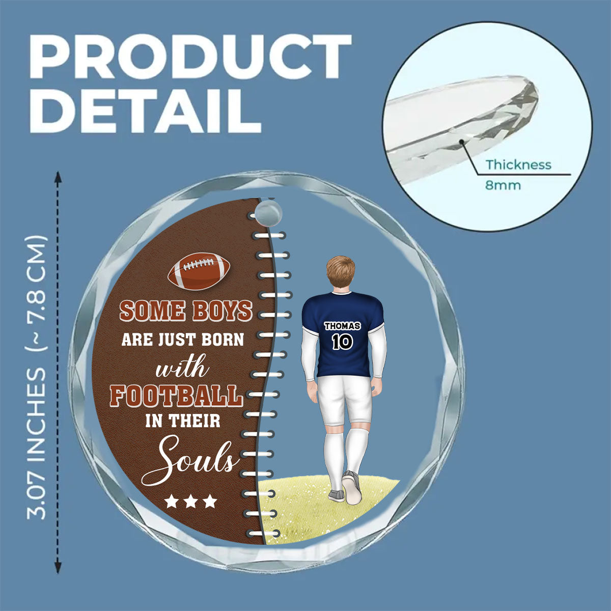 Practice Like You Have Never Won- Personalized Custom Glass Ornament