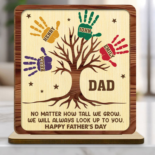 Still Looking Up To You- Personalized Custom 2-Layer Wood Plaque With Flat Base