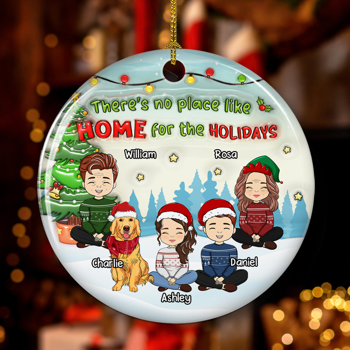 No Place Like Home - Personalized Custom 3D Inflated Effect Ceramic Ornament