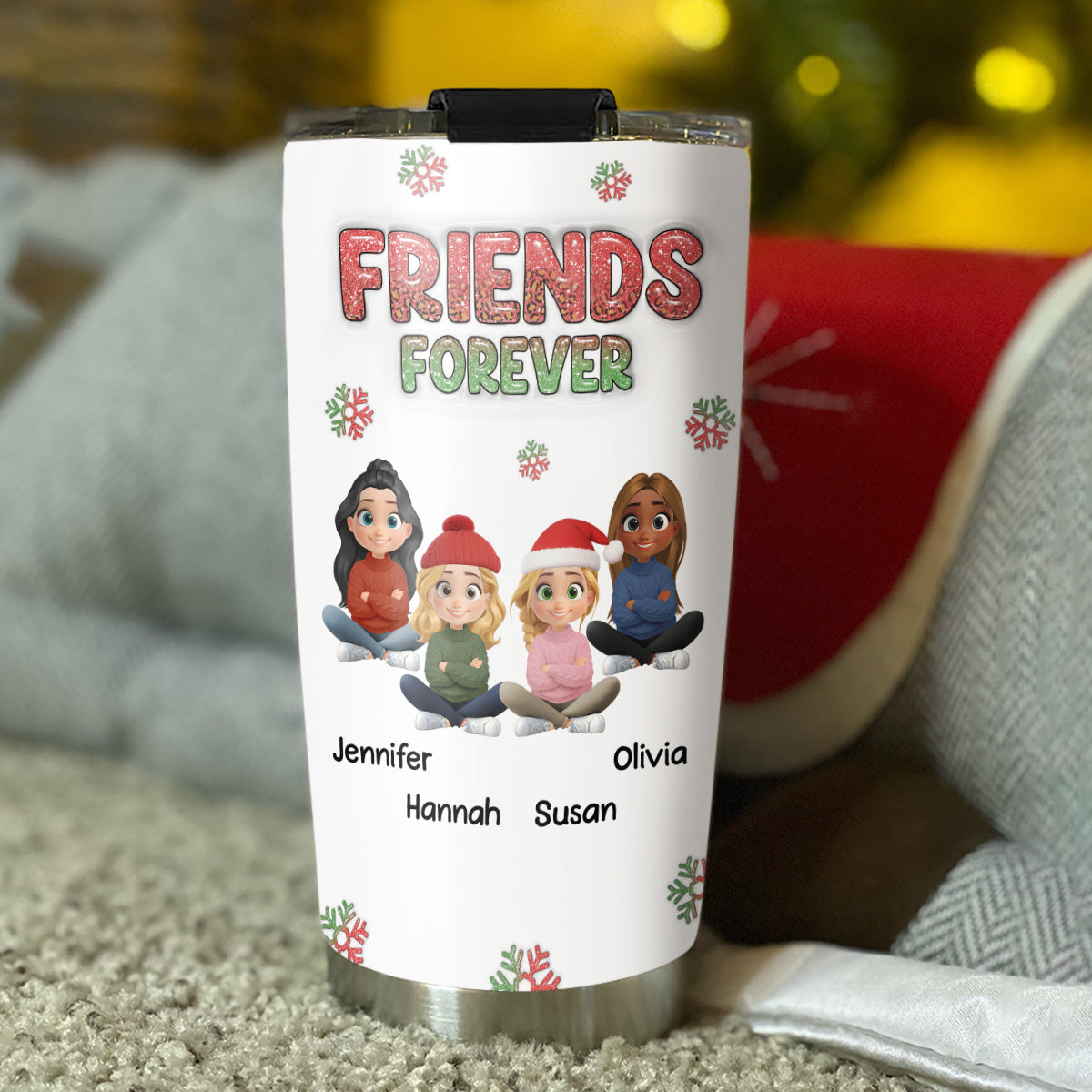 Always My Bestfriend Christmas - Personalized Custom 3D Inflated Effect Tumbler