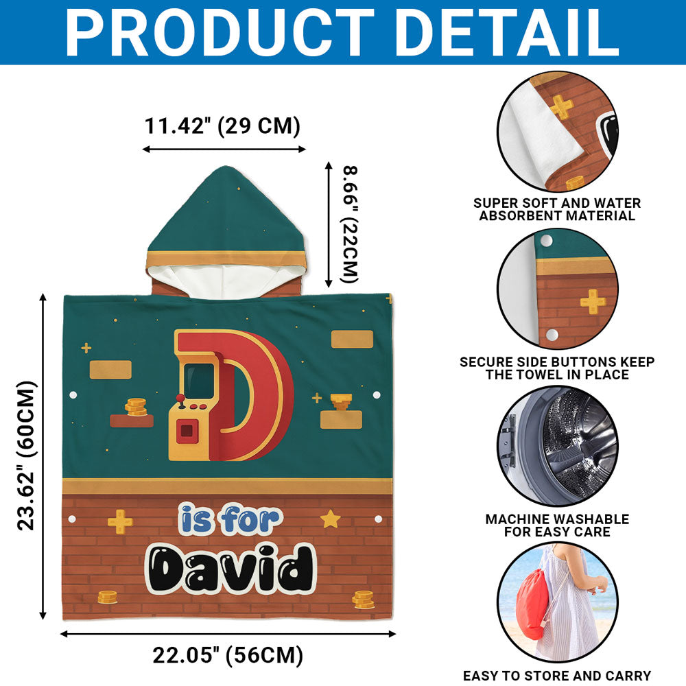 Alphabet Game Cartoon - Personalized Custom Hooded Beach Towel