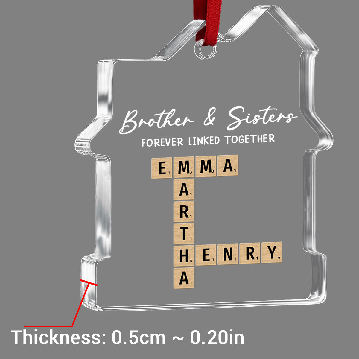 Family Roots Keep Us Together - Personalized Custom House Shaped Glass Ornament