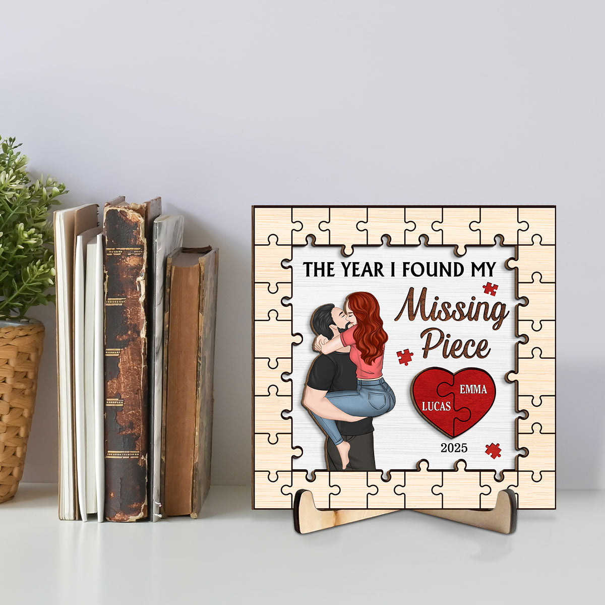 Couple With Love - Personalized Custom Wooden Plaque