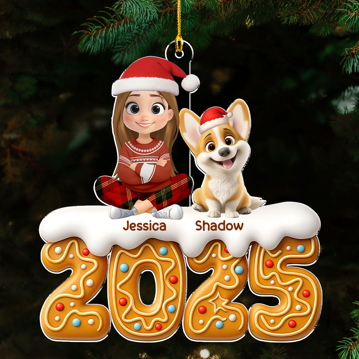 Dog Mom Dad Of The Year - Personalized Custom Acrylic Ornament