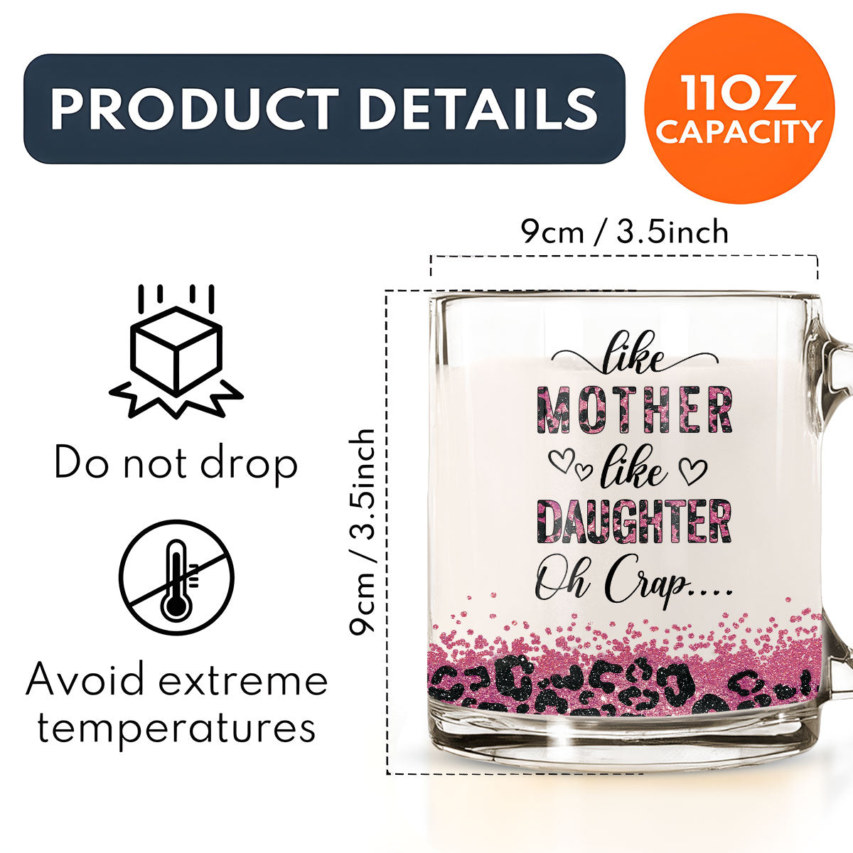 Like Mother Like Daughter - Personalized Custom Glass Mug