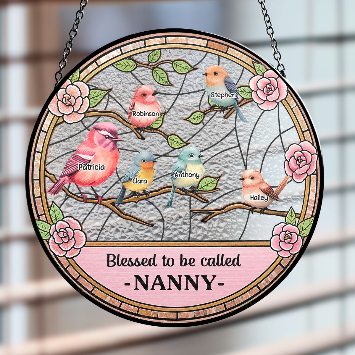 Blessed To Be Called Grandma - Personalized Custom Window Hanging Suncatcher