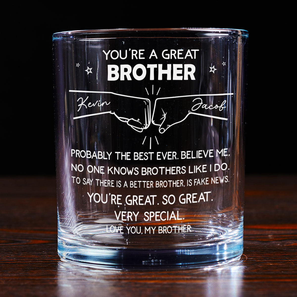 You Are A Great Brother - Personalized Custom Whiskey Glass