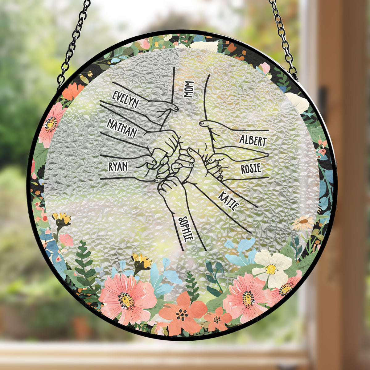Hold My Hand Forever - Personalized Custom Window Hanging Suncatcher