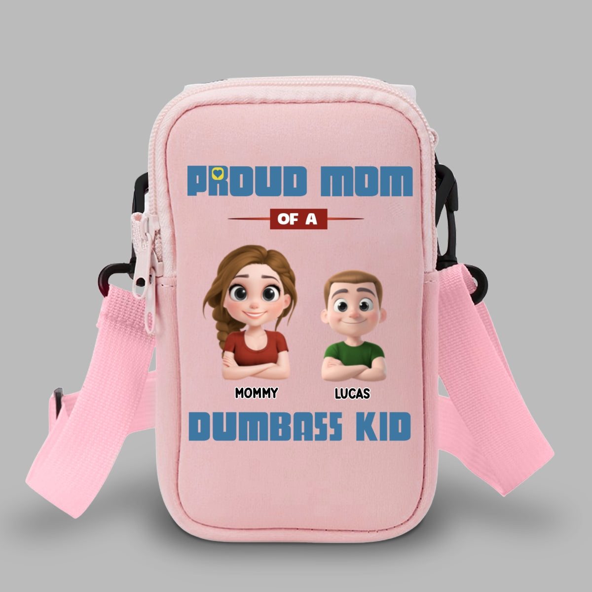 Proud Mom - Personalized Custom Water Bottle Carrier Bag