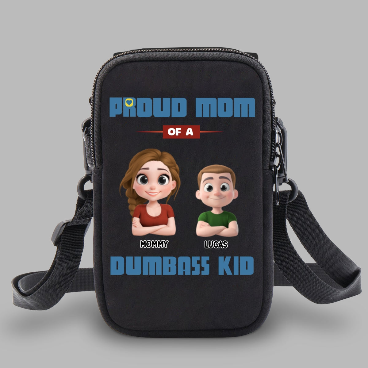 Proud Mom - Personalized Custom Water Bottle Carrier Bag