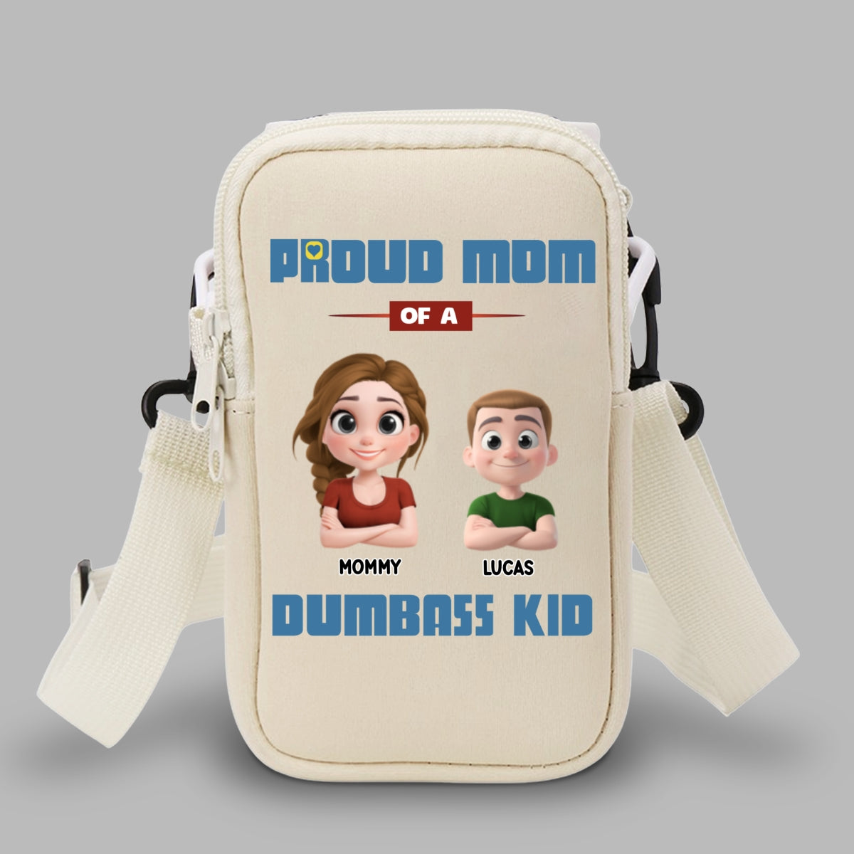 Proud Mom - Personalized Custom Water Bottle Carrier Bag