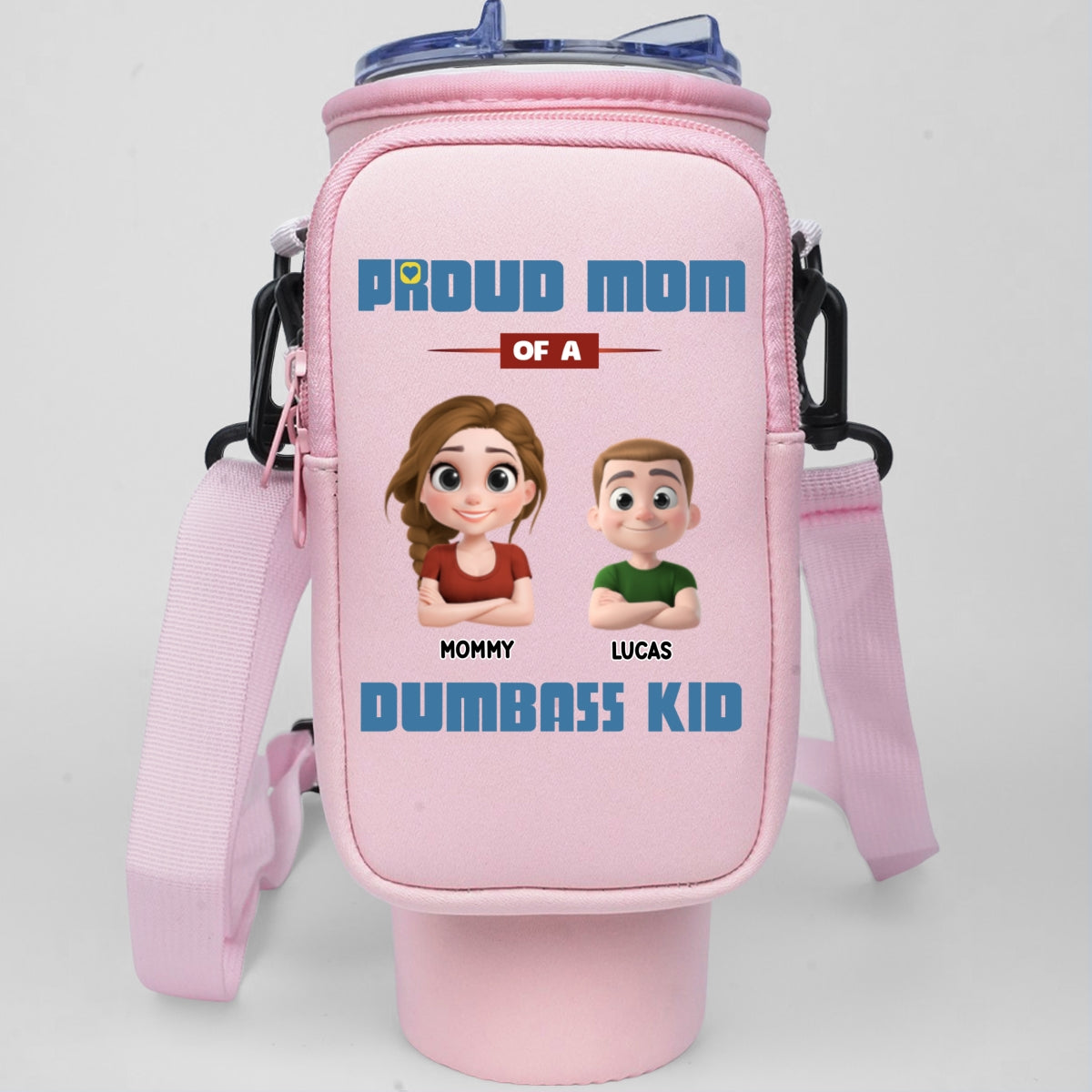 Proud Mom - Personalized Custom Water Bottle Carrier Bag