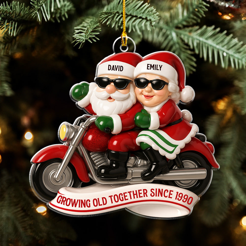 Grow Old Together Motorcycle - Personalized Custom Acrylic Ornament