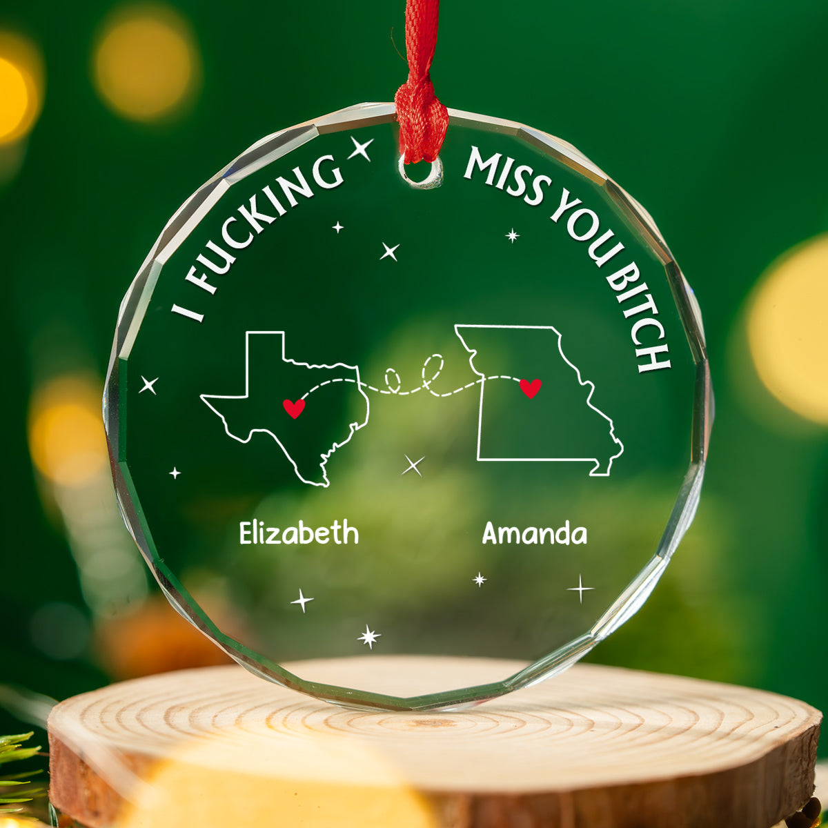 I Miss Your Face - Personalized Custom Glass Ornament