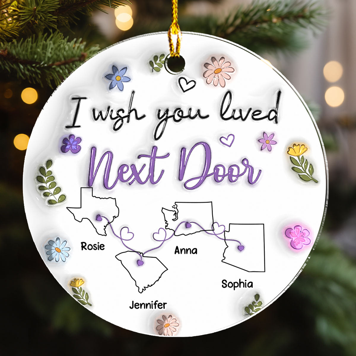 I Wish We Lived Closer - Personalized Custom 3D Inflated Effect Acrylic Ornament