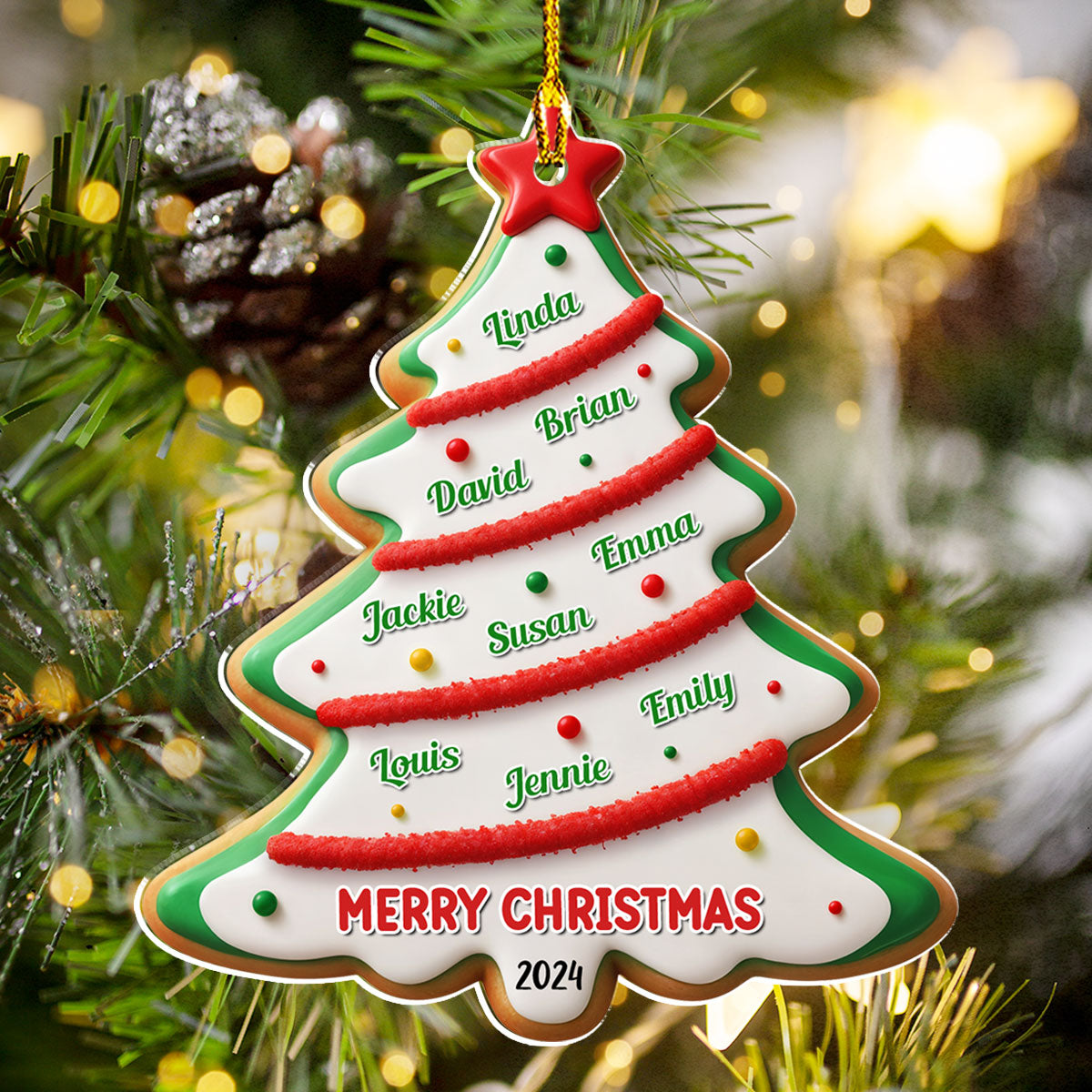 Family Christmas Cake - Personalized Custom Acrylic Ornament