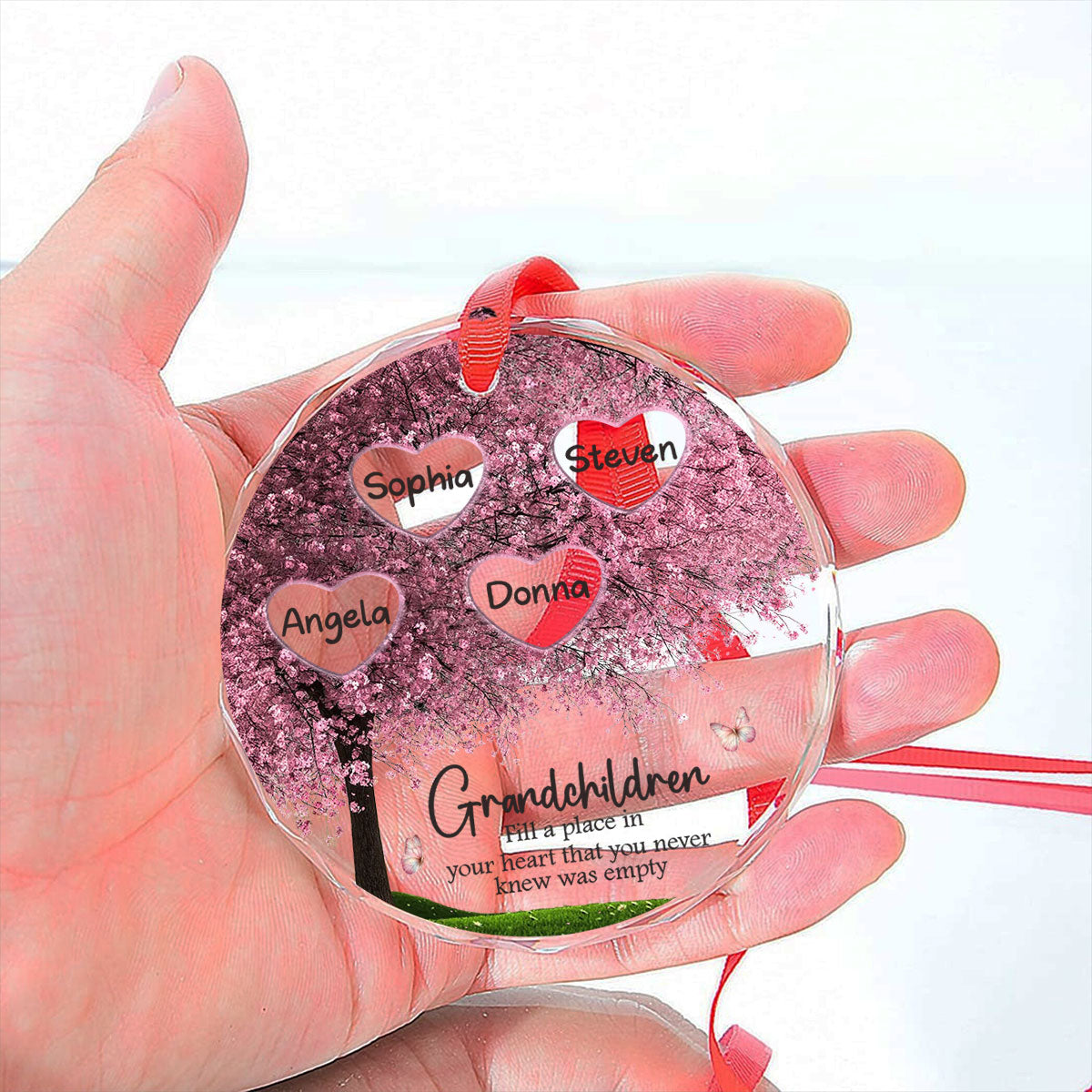 Fill A Place In Your Heart - Personalized Custom Glass Ornament