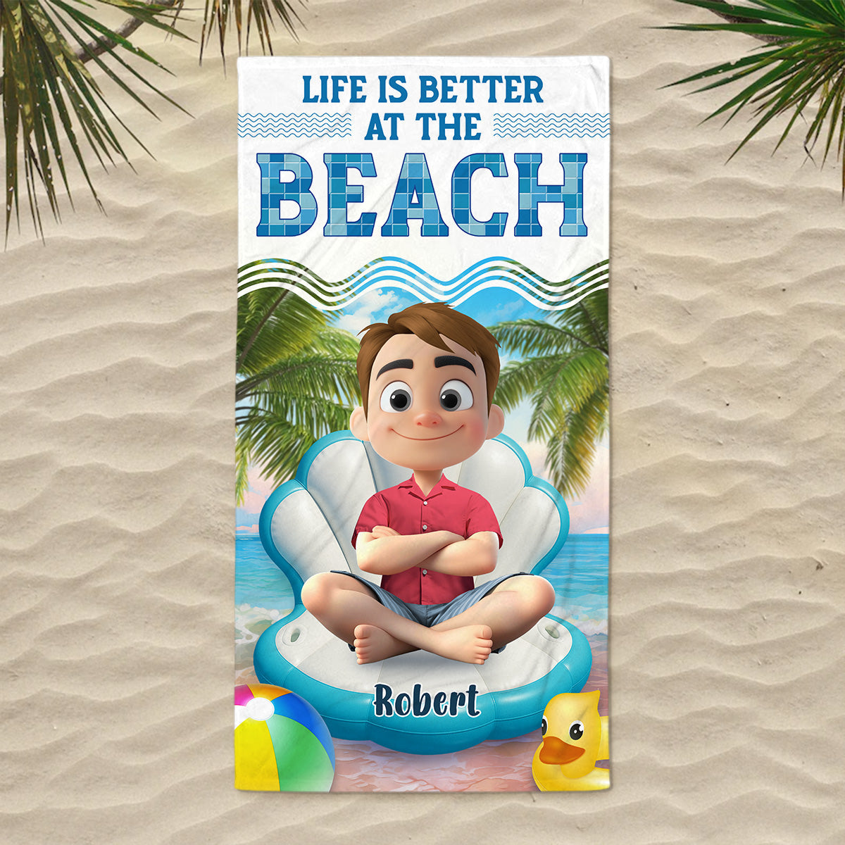 Swimming Is The Best - Personalized Custom Beach Towel