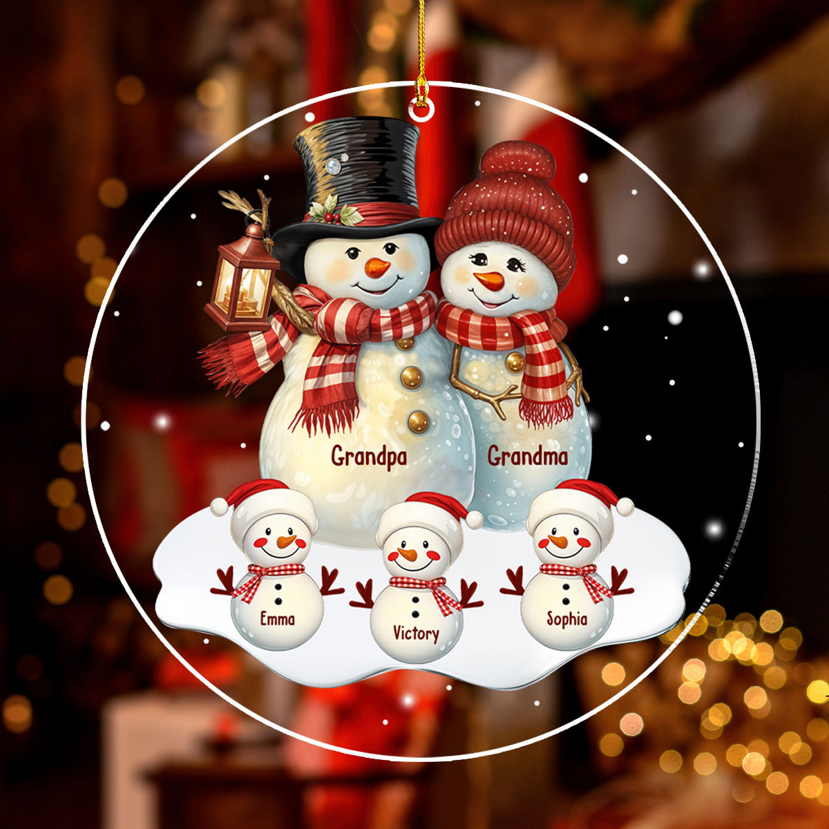 Grandparents With Grandkids - Personalized Custom Acrylic Ornament