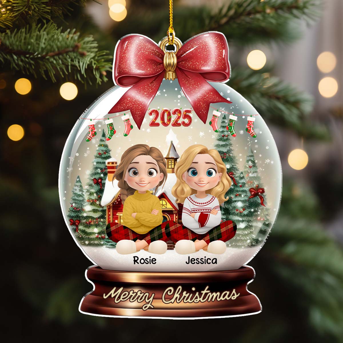 Merry Christmas My Besties 2025 - Personalized Custom Acrylic Ornament