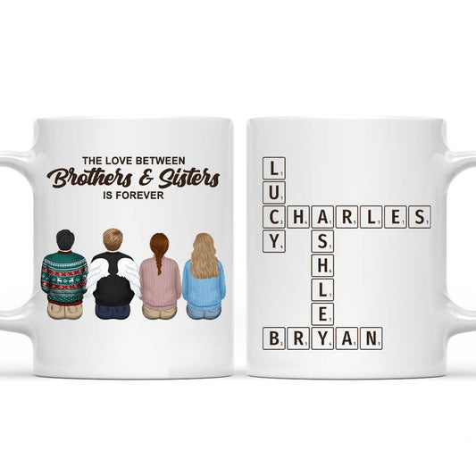 Brothers And Sisters Link Forever Crossword - Personalized Custom Coffee Mug
