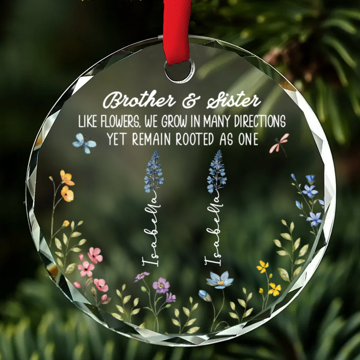 Different Paths One Strong Root - Personalized Custom Glass Ornament