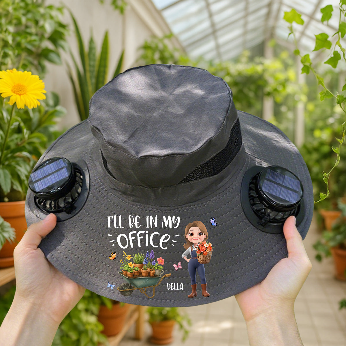 I Will Be In My Office - Personalized Custom Solar Fan Hat
