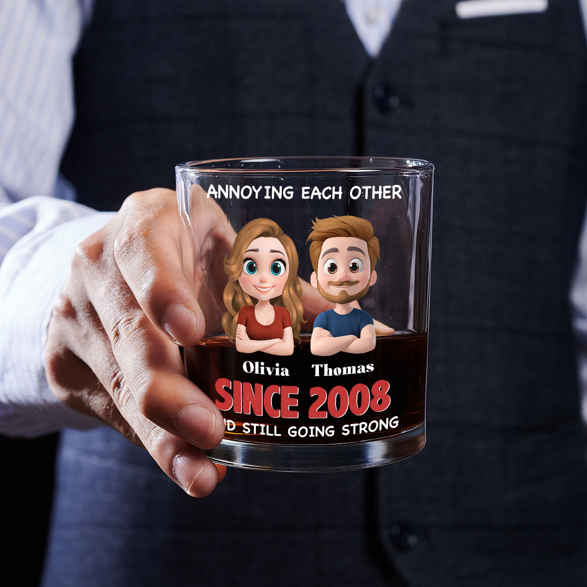 With You Forever - Personalized Custom Whiskey Glass