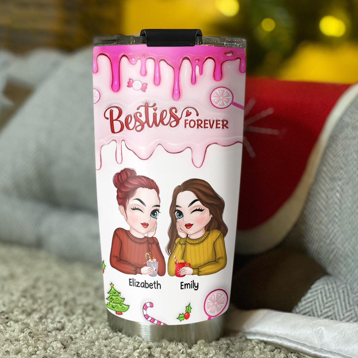 Sisters Forever - Personalized Custom 3D Inflated Effect Tumbler