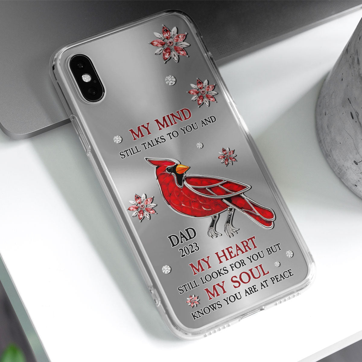 Cardinal Hummingbird My Mind My Heart My Soul - Personalized Custom Phone Case