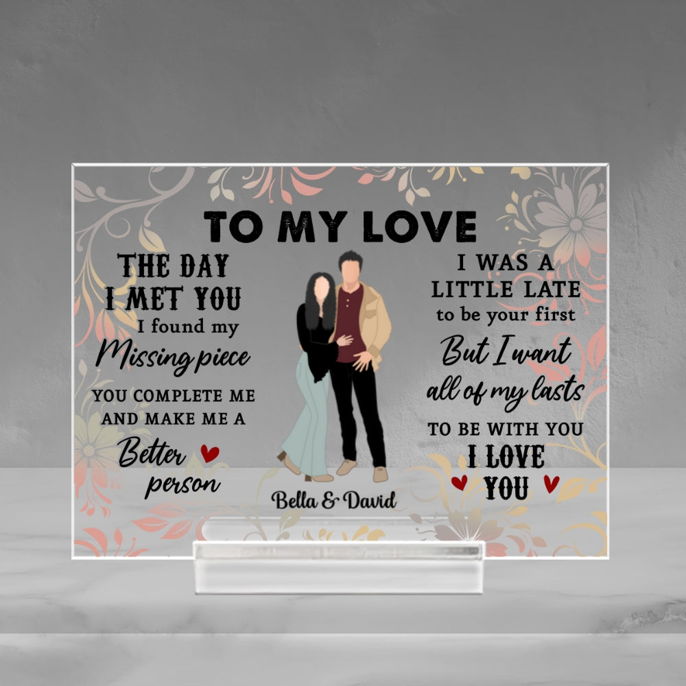 You Are My Only Love - Personalized Custom Acrylic Plaque With Base