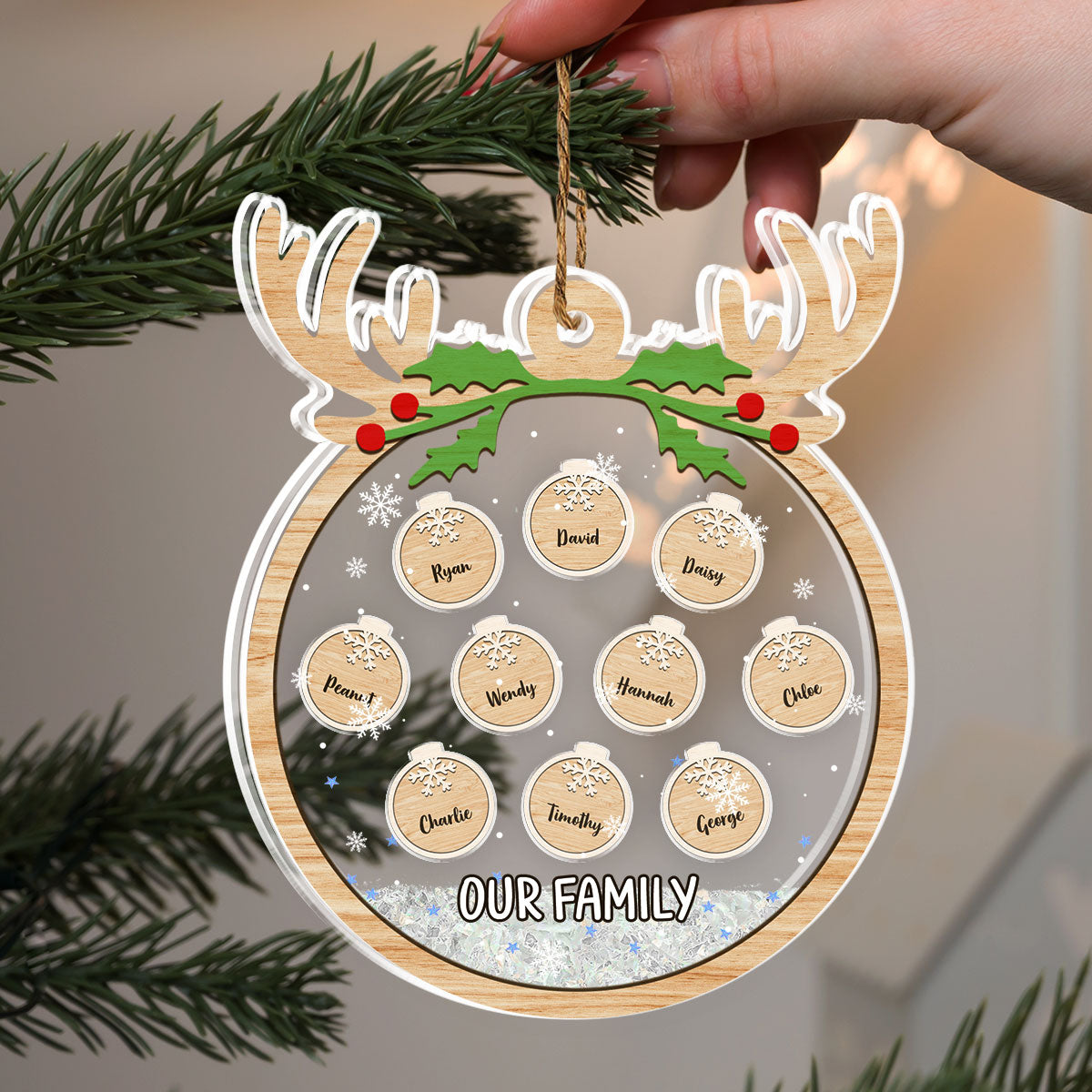 Paw Charm - Personalized Custom Acrylic Shaker Ornament