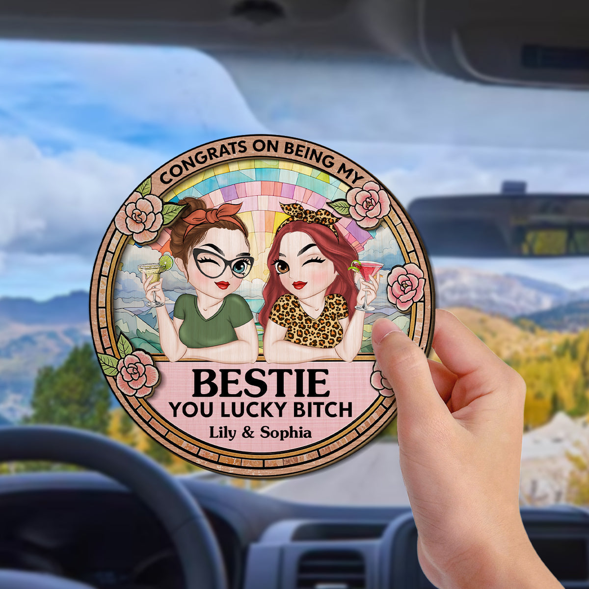 Congrats On Being My Bestie - Personalized Custom Car Visor Clip