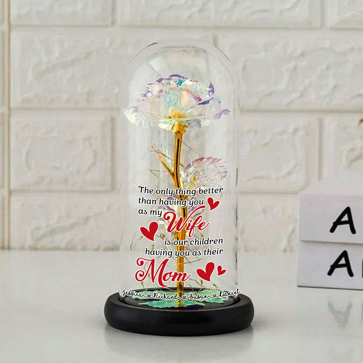 Having You As My Wife - Personalized Custom Sparkly Rose