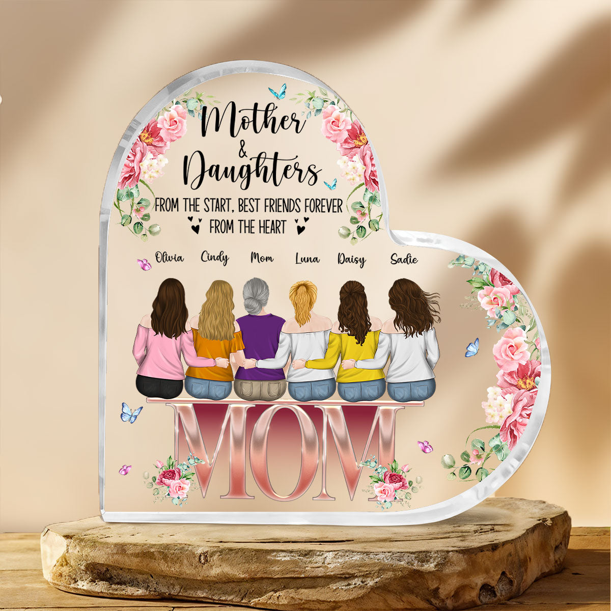 Mother And Daughters - Personalized Custom Acrylic Plaque