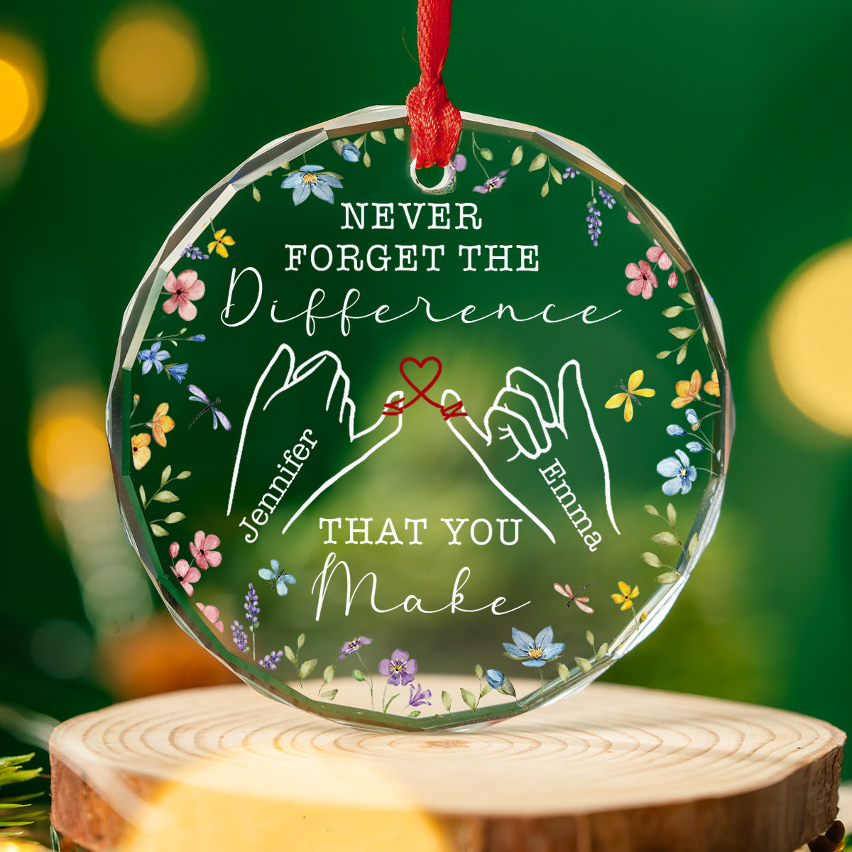 Never Forget Your Awesomeness - Personalized Custom Glass Ornament