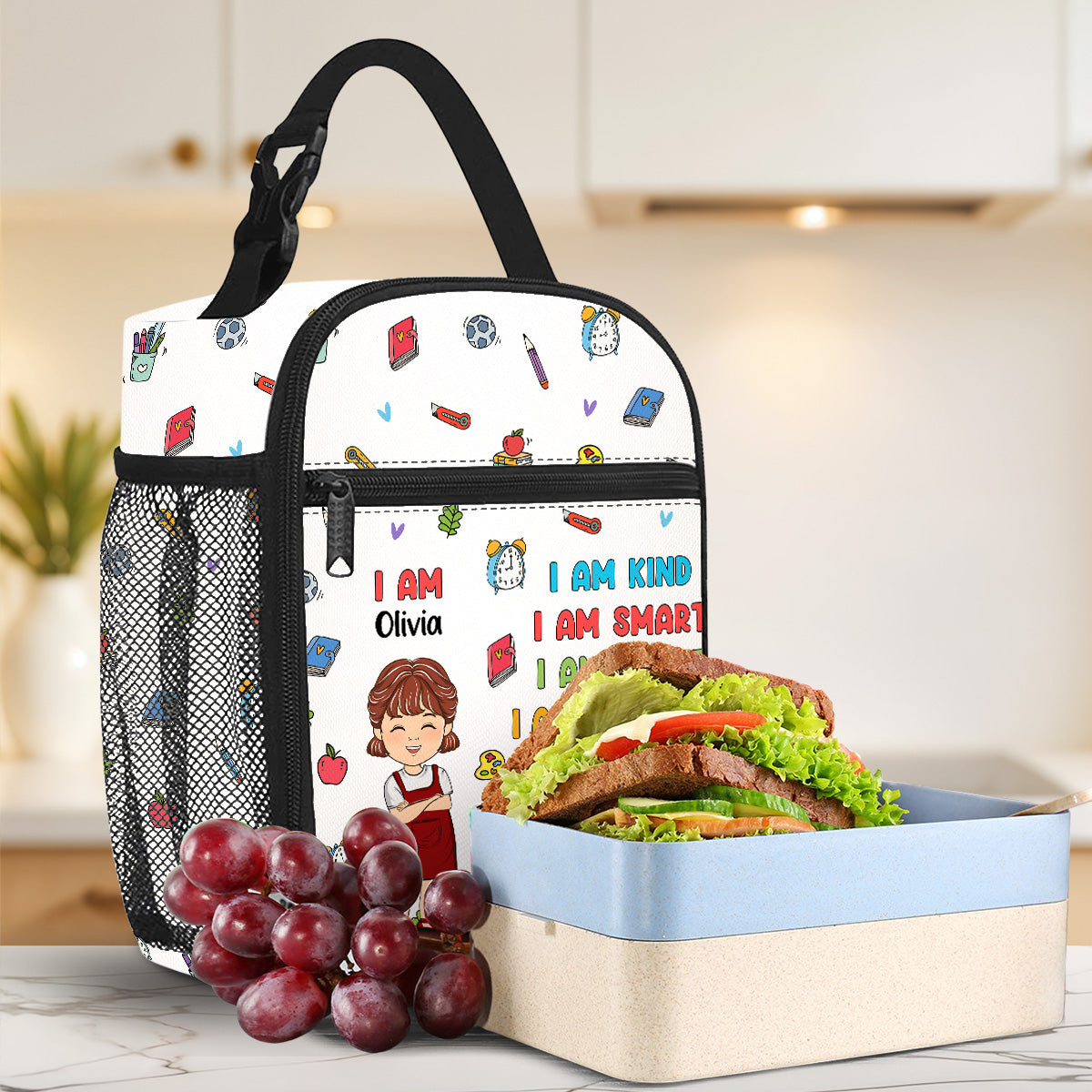 Kind Smart Loved - Personalized Custom Insulated Lunch Bag
