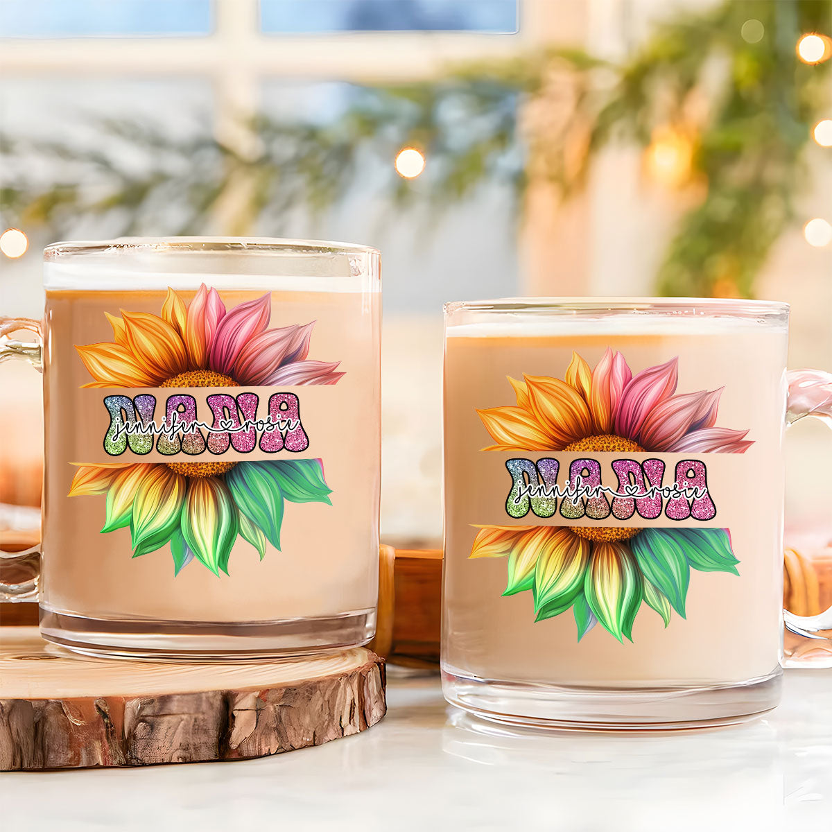 Nana We Always Love You - Personalized Custom Glass Mug