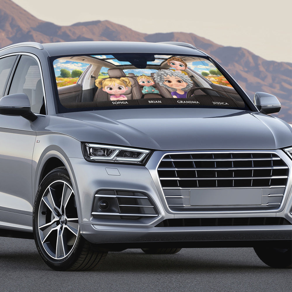 Life Is Better With Grandkids - Personalized Car Sunshade