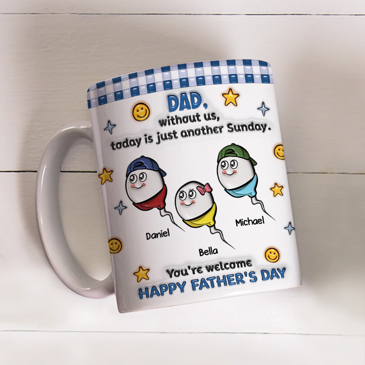 Without Me - Personalized Custom 3D Effect Coffee Mug