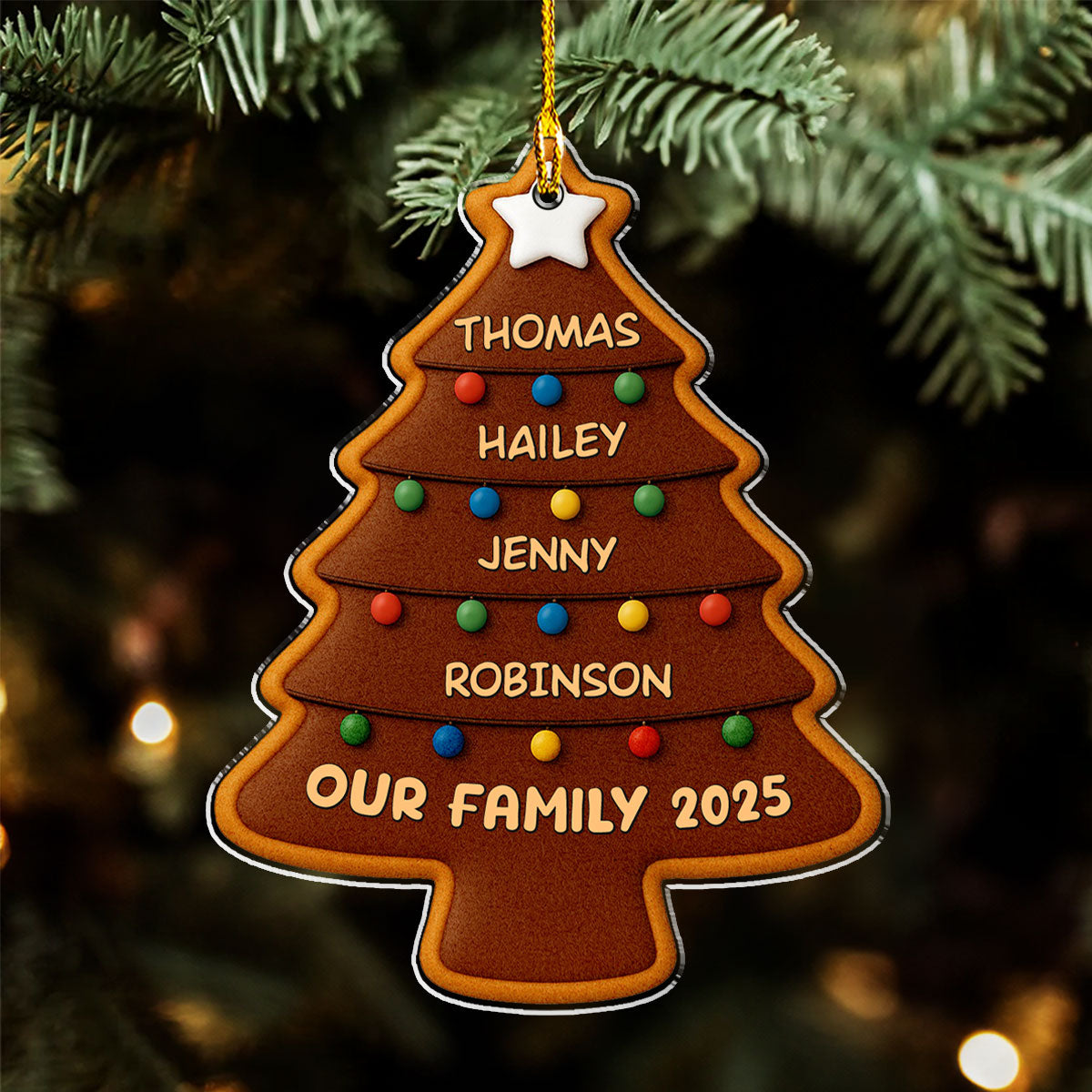 Our Family Christmas Tree 2025 - Personalized Custom Acrylic Ornament